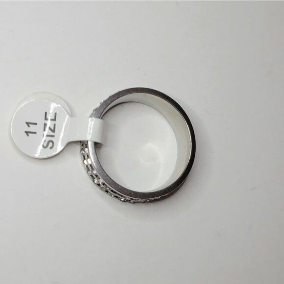 Men's Stainless Steel CZ Size 11.5 Ring - Picture 4 of 7